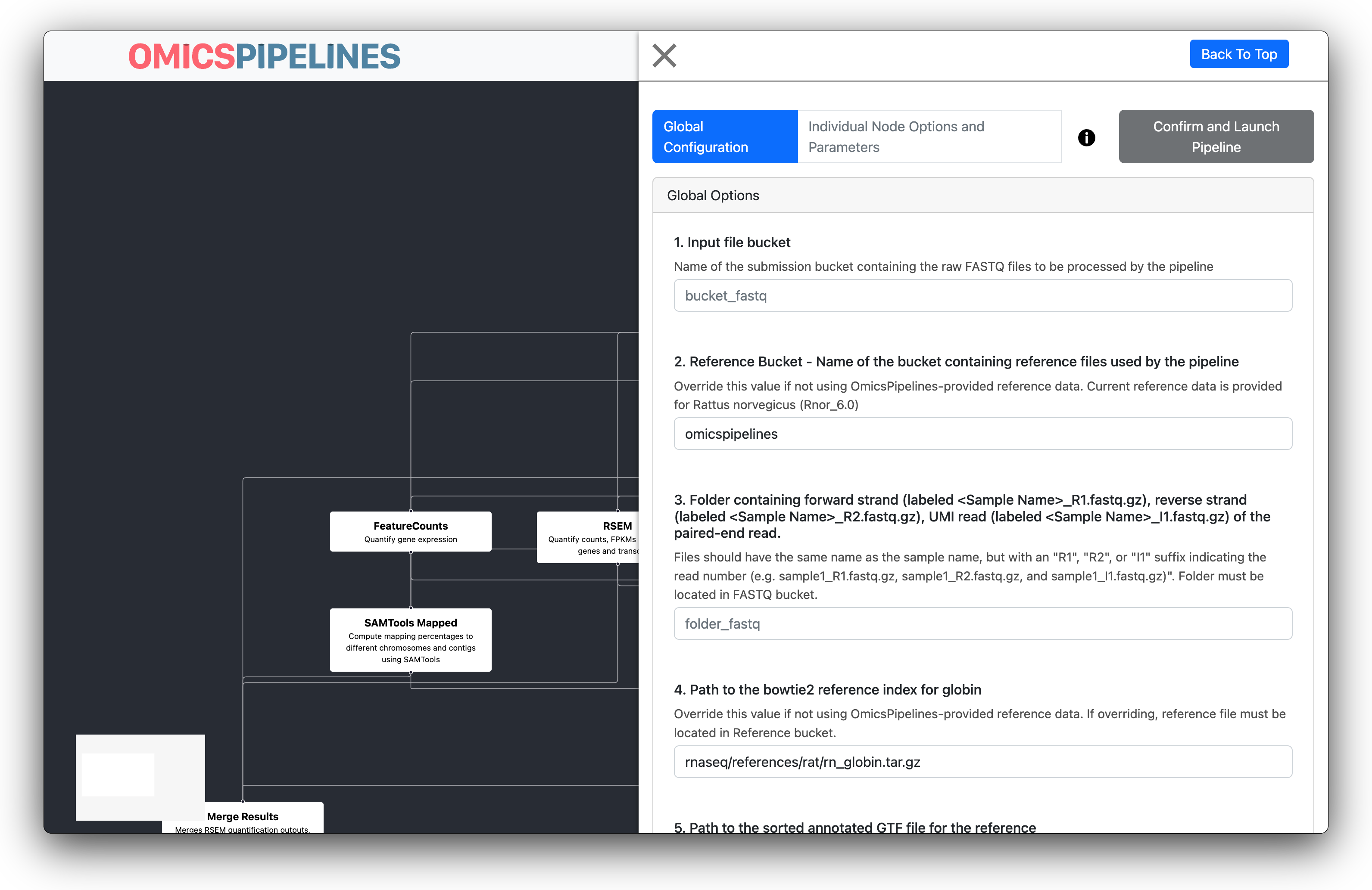 Global configuration form