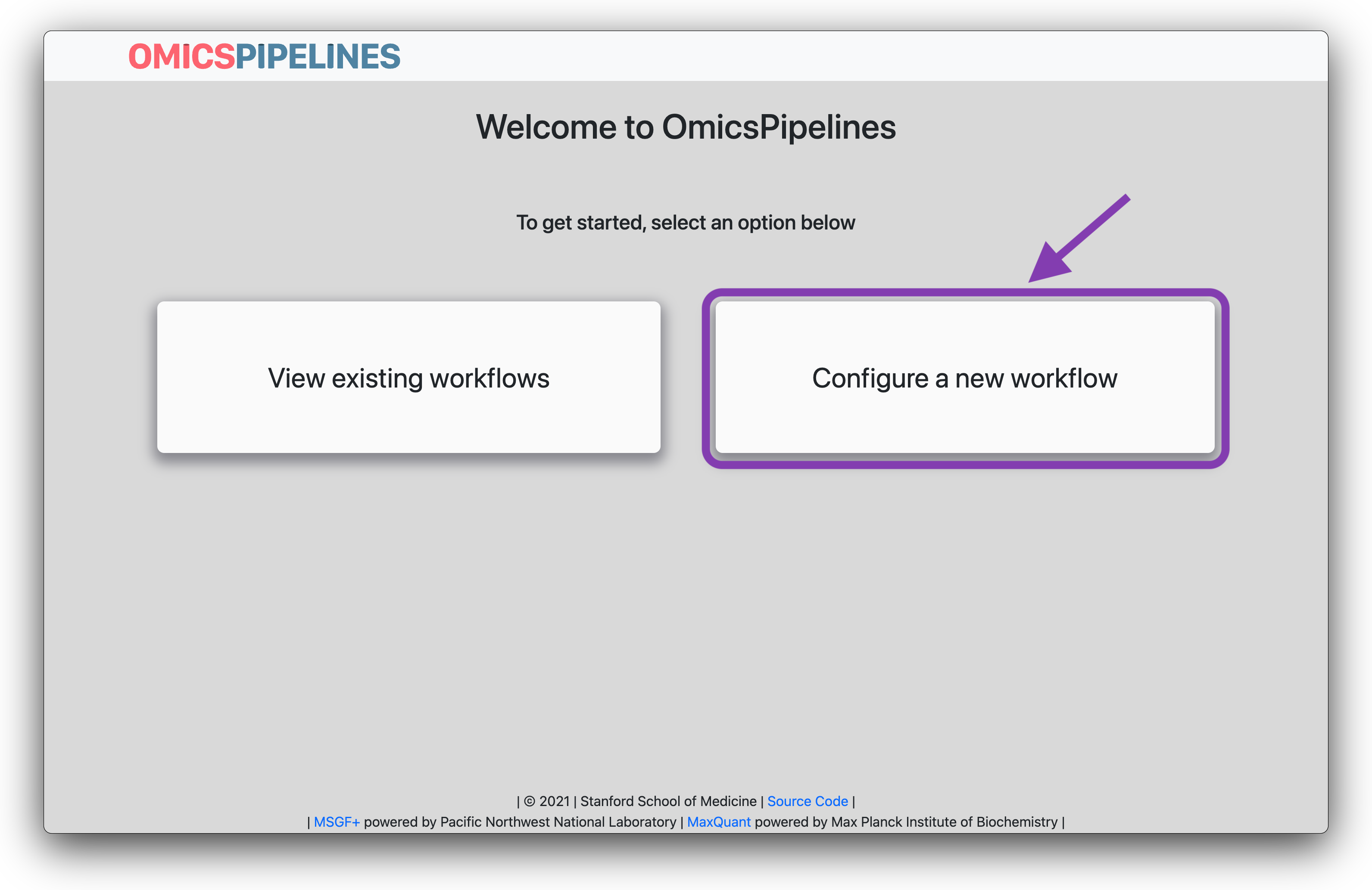 Select configure a new workflow